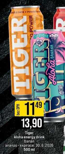 Tiger Aloha energy drink banán ananas-expirace 500 ml