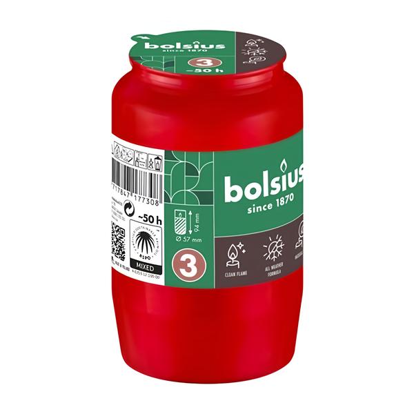 Bolsius Náplň do hřbitovní svíčky červená, 9,6 cm