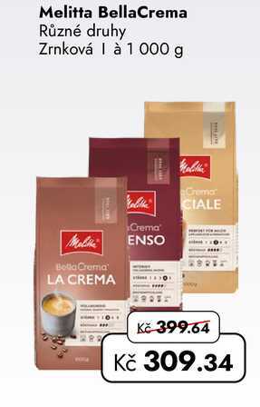 Melitta BellaCrema Různé druhy Zrnková à 1000 g