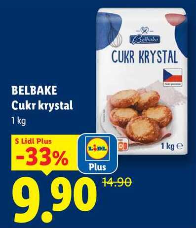 BELBAKE Cukr krystal, 1 kg v akci