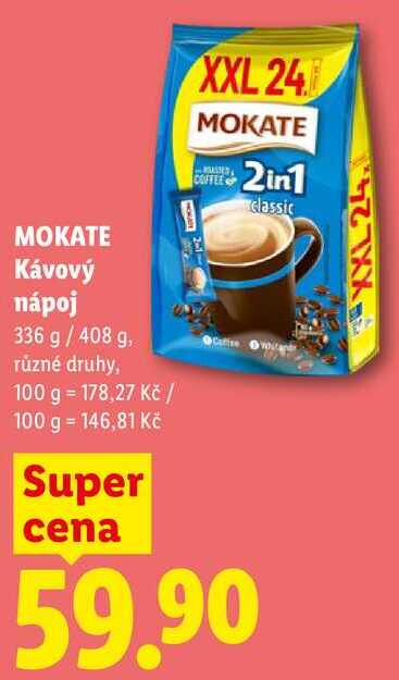 MOKATE Kávový nápoj, 336 g/408 g