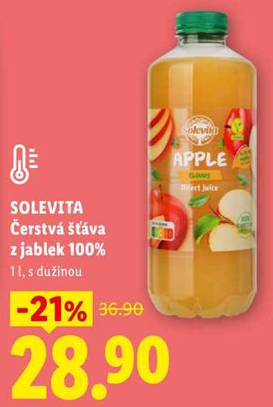 SOLEVITA Čerstvá šťáva z jablek 100%, 1 l