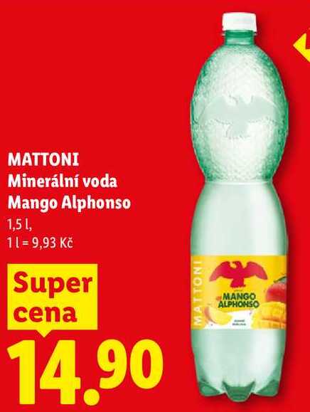 MATTONI Minerální voda Mango Alphonso, 1,5 l