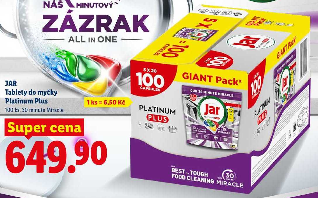 JAR Tablety do myčky Platinum Plus, 100 ks