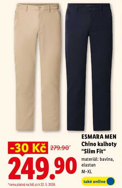 ESMARA MEN Chino kalhoty "Slim Fit"