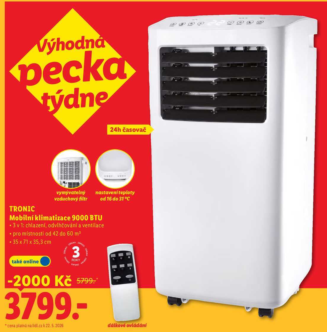 TRONIC Mobilní klimatizace 9000 BTU