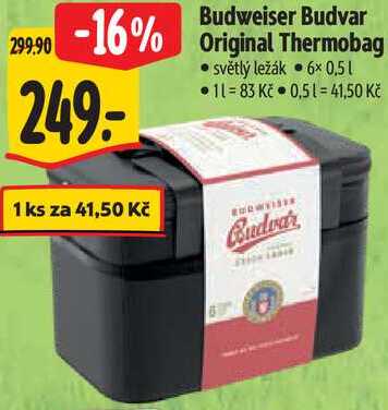 Budweiser Budvar Original Thermobag, 6x 0,5 l