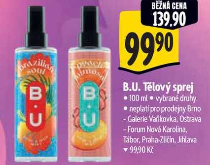 B.U. Tělový sprej, 100 ml
