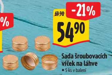 Sada šroubovacích víček na láhve, 5 ks