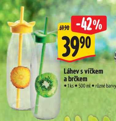 Láhev s víčkem a brčkem