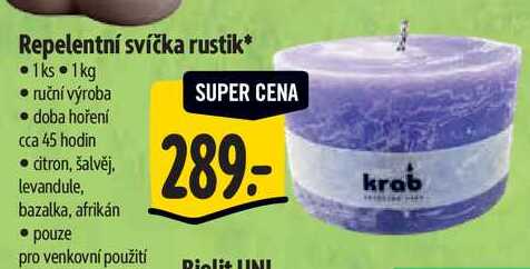 Repelentní svíčka rustik