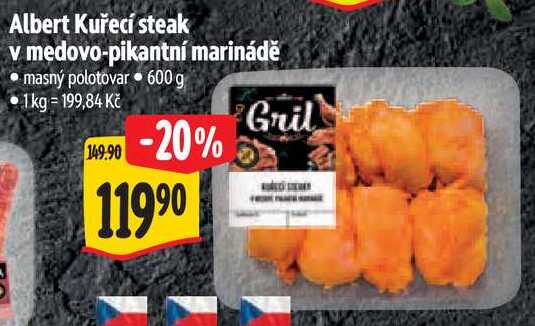 Albert Kuřecí steak v medovo-pikantní marinádě, 600 g