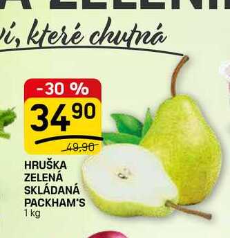 HRUŠKA ZELENÁ SKLÁDANÁ PACKHAM'S 1 kg  