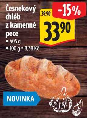 Česnekový chléb z kamenné pece, 405 g   