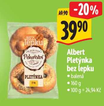 Albert Pletýnka bez lepku, 160 g   
