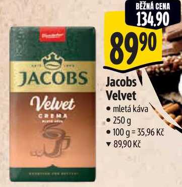 Jacobs Velvet, mletá káva 250 g