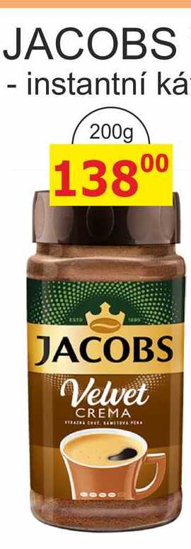 Jacobs Velvet Crema instantní káva 200g, vybrané druhy
