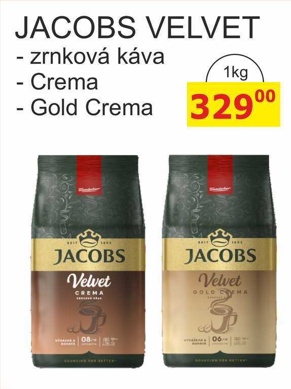 JACOBS VELVET - zrnková káva - Crema 1kg