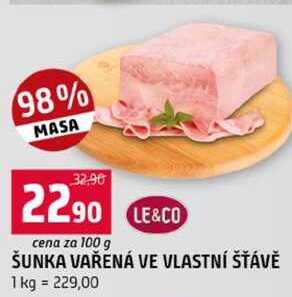 ŠUNKA VAŘENÁ VE VLASTNÍ ŠŤÁVĚ 100g