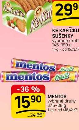 MENTOS vybrané druhy 37,5-38 g