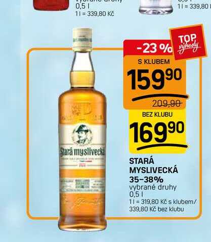 STARÁ MYSLIVECKÁ 35-38% vybrané druhy 0,5l 
