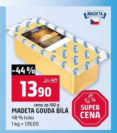 MADETA GOUDA BÍLÁ 48% tuku 100g