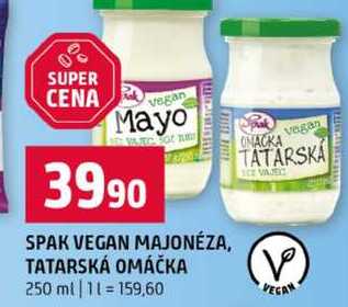 SPAK VEGAN MAJONÉZA, TATARSKÁ OMÁČKA 250 ml