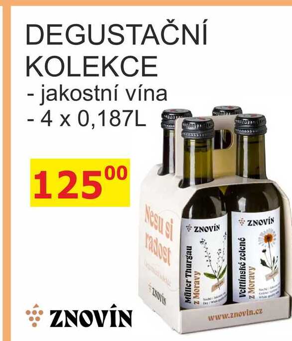 ZNOVÍN ZNOJMO DEGUSTAČNÍ KOLEKCE - jakostní vína - 4 x 0,187L
