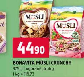 BONAVITA MÜSLI CRUNCHY 375 g vybrané druhy