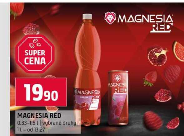 MAGNESIA RED 0,33l -1,5l vybrané druhy 