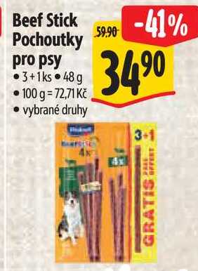 Beef Stick Pochoutky pro psy, 3+1ks 48g