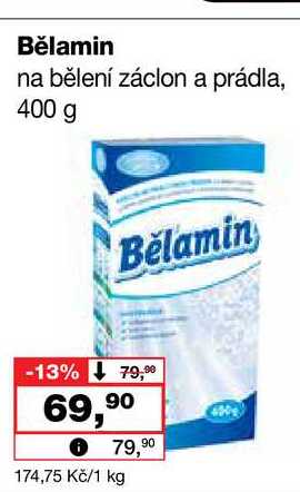 Bělamin na bělení záclon a prádla, 400 g