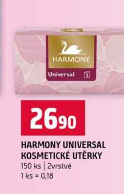 HARMONY UNIVERSAL KOSMETICKÉ UTĚRKY 150 ks 2vrstvé