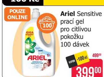 Ariel Sensitive prací gel pro citlivou pokožku 100 dávek