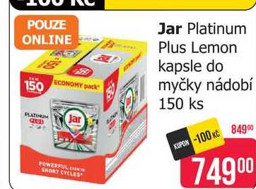 Jar Platinum Plus Lemon kapsle do myčky nádobí 150 ks