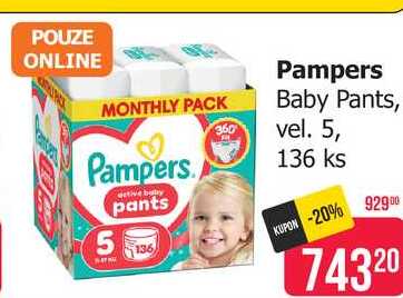 Pampers Baby Pants, vel. 5, 136 ks  