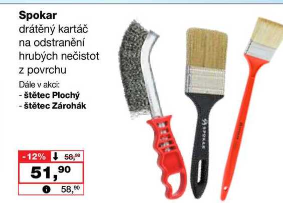 Spokar drátěný kartáč na odstranění hrubých nečistot z povrchu