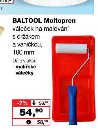 BALTOOL Moltopren váleček na malování s držákem a vaničkou, 100 mm 