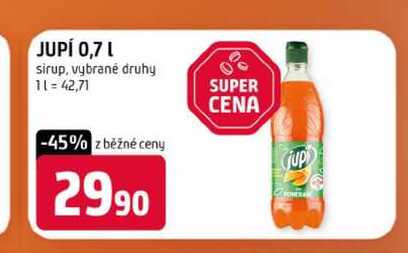 JUPÍ 0,7l sirup, vybrané druhy