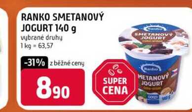 RANKO SMETANOVÝ JOGURT 140 g vybrané druhy 