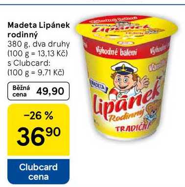 Madeta Lipánek rodinný, 380 g
