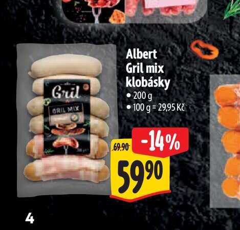 Albert Gril mix klobásky 200 g