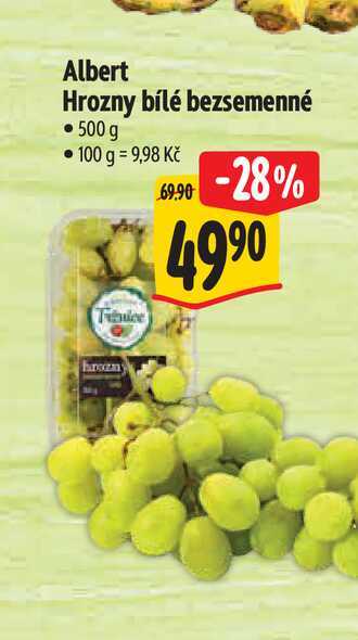 Albert Hrozny bílé bezsemenné 500 g 