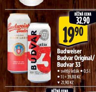 Budweiser Budvar Original/ Budvar 33 0,5 l