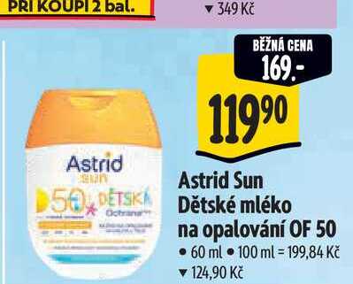 Astrid Astrid Sun Dětské mléko na opalování OF 50 60 ml