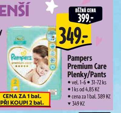 Pampers Premium Care Plenky/Pants vel. 1-6 31-72 ks