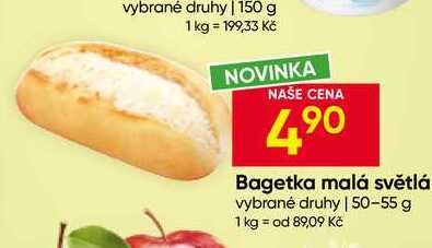 Bagetka malá světlá vybrané druhy 50-55 g