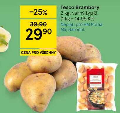 Tesco Brambory, 2 kg, varný typ B  