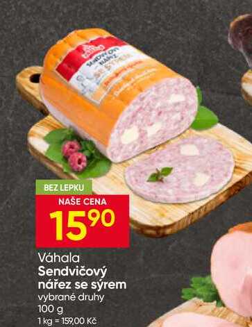 Váhala Sendvičový nářez se sýrem vybrané druhy 100 g 