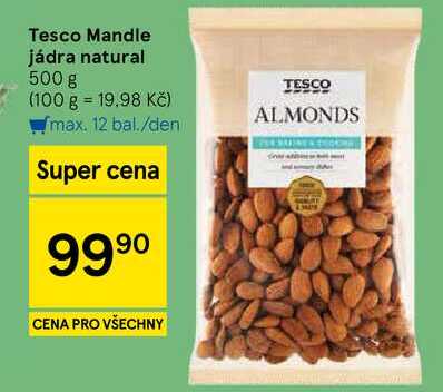 Tesco Mandle jádra natural, 500 g